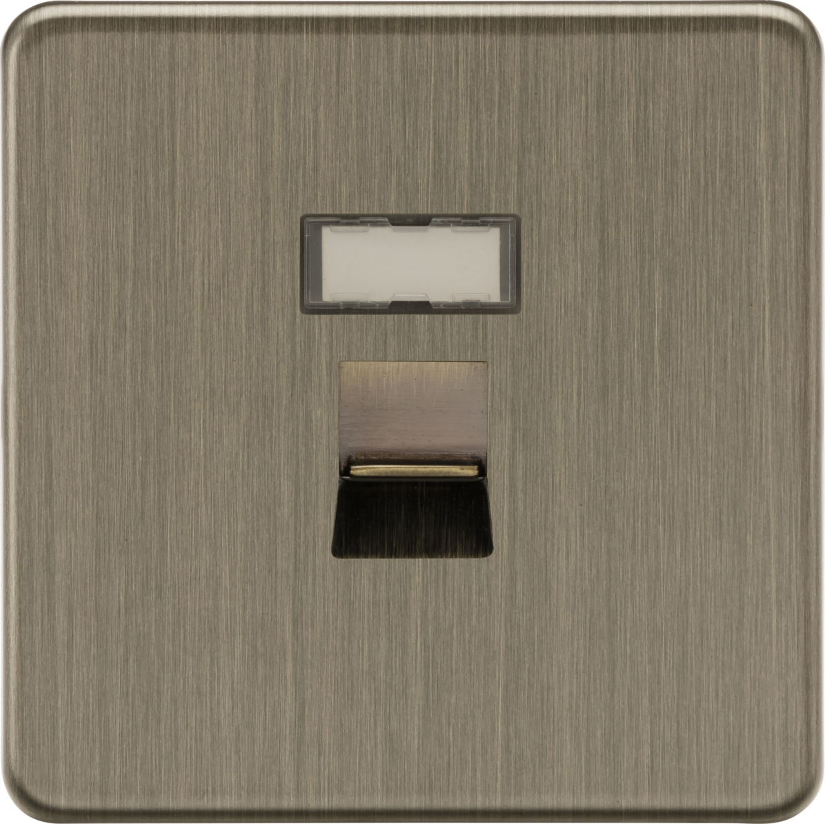 SFC6AB — Knightsbridge Screwless CAT6a RJ45 Network Outlet – Antique Brass