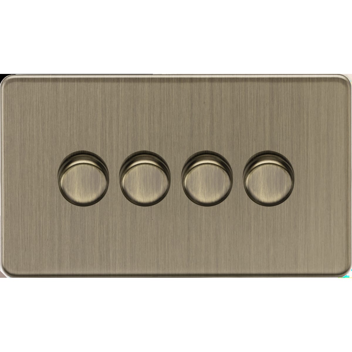 Knightsbridge Screwless 4-Gang Dimmer Switch – Antique Brass