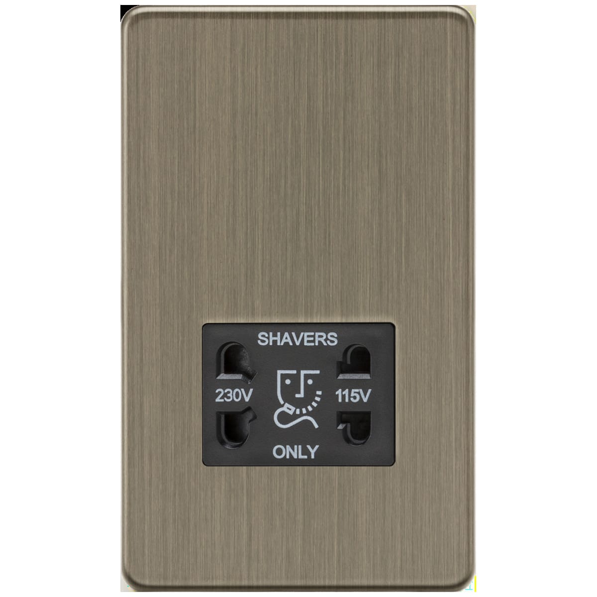 SF8900AB Knightsbridge Screwless Shaver Socket (Dual Voltage) – Antique Brass