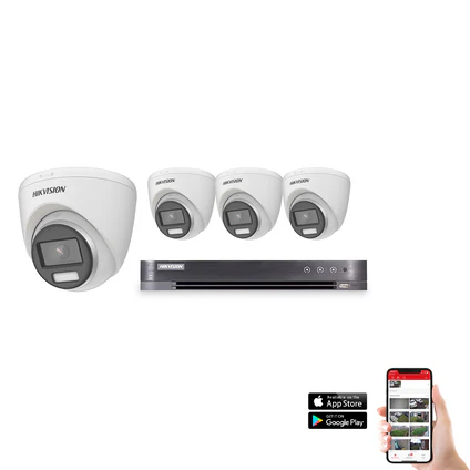 Hikvision POC ColorVu 4 Camera 4ch 4K 8MP 40M CCTV Kit (HIK-KIT-POC-COL-8MP-4)