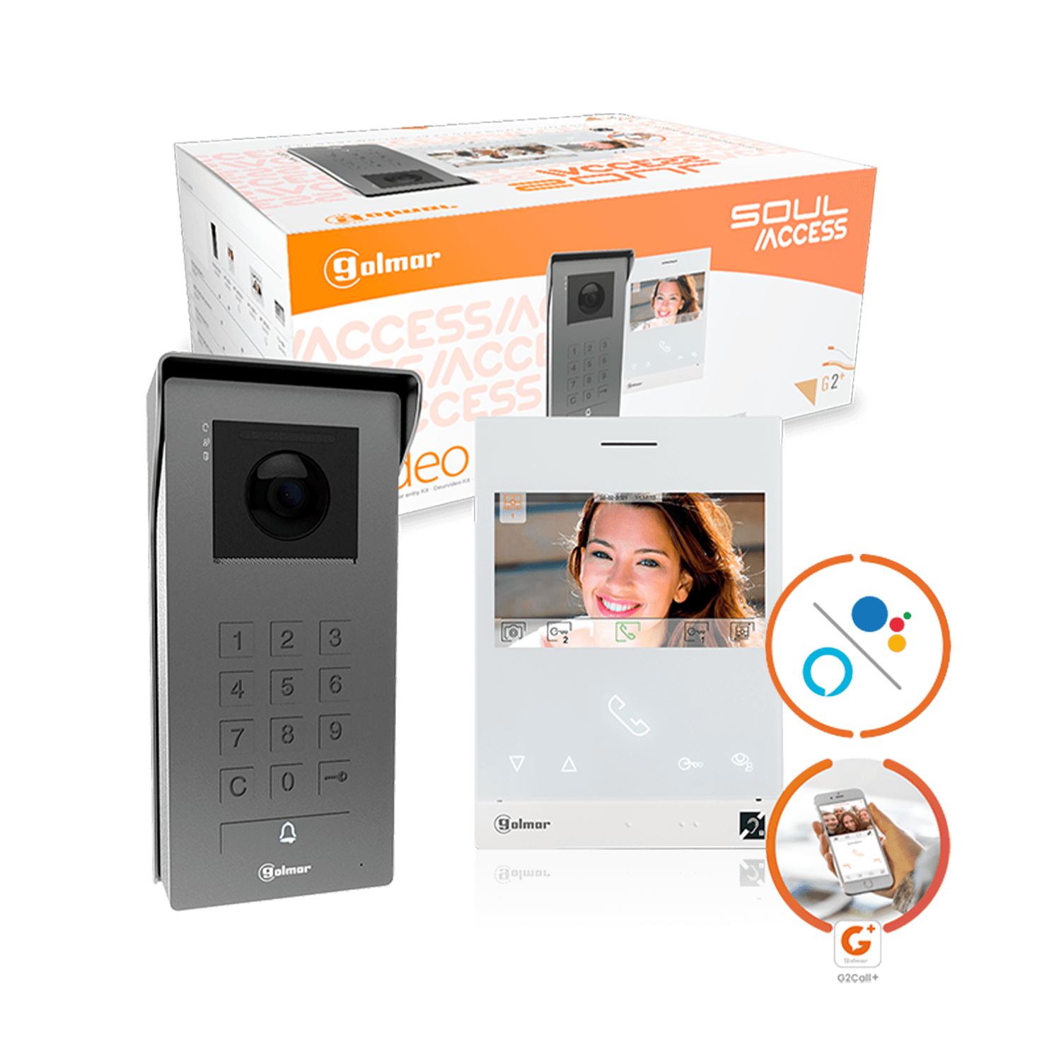 Golmar S5110 ACCESS keypad video intercom kit with ART4WH Wi-Fi monitor. 2-Wire G2+ system.