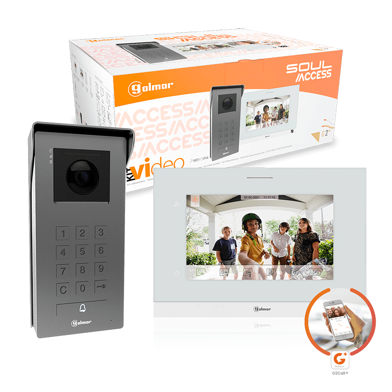 Golmar S5110 ACCESS video keypad kit with ART7W Wi-Fi monitor. 2-Wire G2+ access control and door en