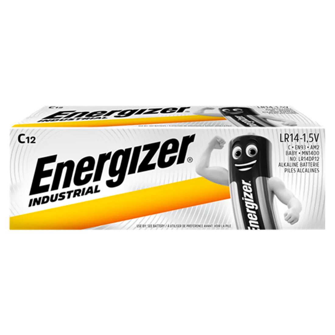 Energizer Industrial C Type 1.5v Alkaline Battery - Pack of 12 (EN-C-TYPE-IND-PK12)