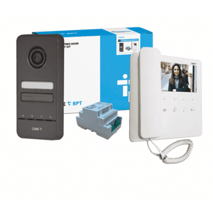 Complete 1 way CAME BPT video intercom kit with LHS entrance panel and AGT video monitor. Suitable f