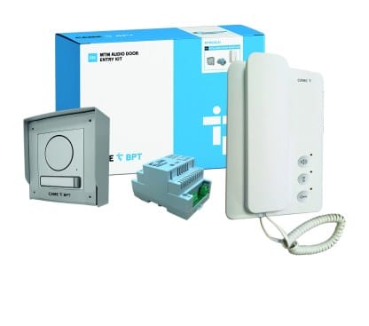 Complete 1 way CAME BPT audio intercom kit with MTM entrance panel and audio handset. Suitable for r