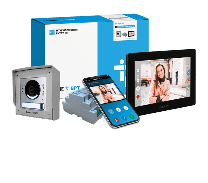 Complete 1 way CAME BPT WiFi video intercom kit with MTM entrance panel and XTS WiFi monitor. Suitab