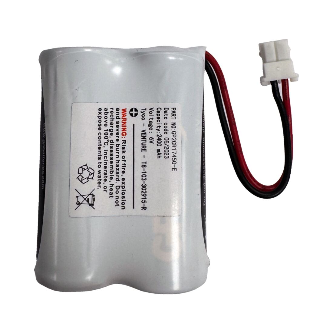 Visonic 6V 2000mAh Lithium Battery Pack for Internal TowerCam (103-302915)