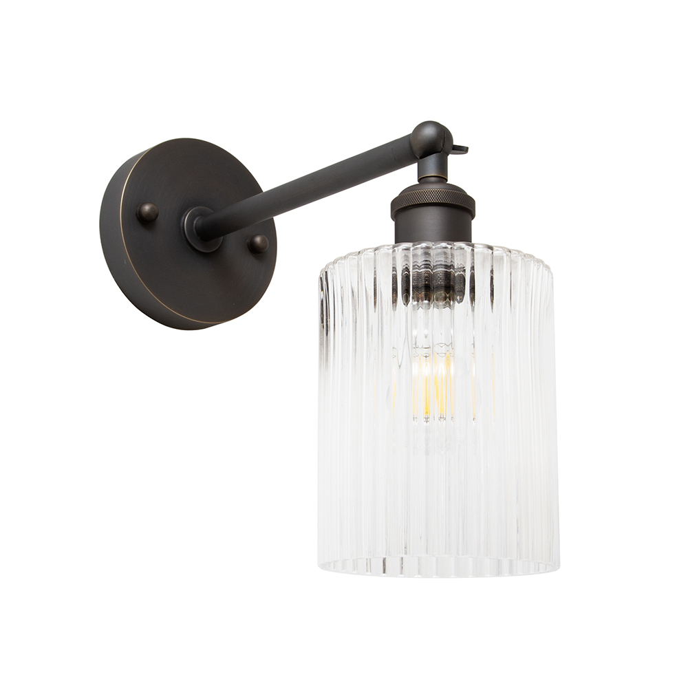 Soho Lighting Henley Cylinder Petite Ribbed Glass Wall Light - Image 5