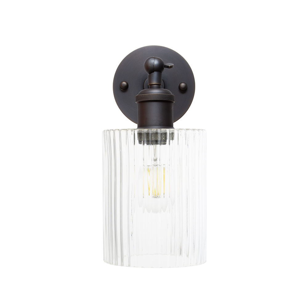 Soho Lighting Henley Cylinder Petite Ribbed Glass Wall Light - Image 6