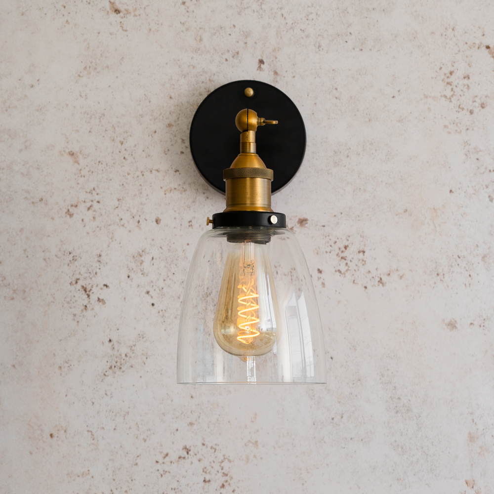 Soho Lighting Romilly Clear Glass Cone Wall Light - Image 4