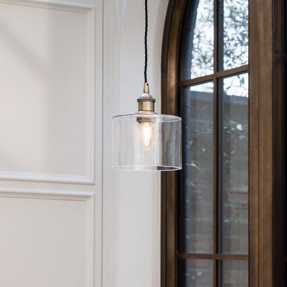 Soho Lighting Petite Clear Glass Pendant Light with Lamp Holder and Twisted Cable - Image 6