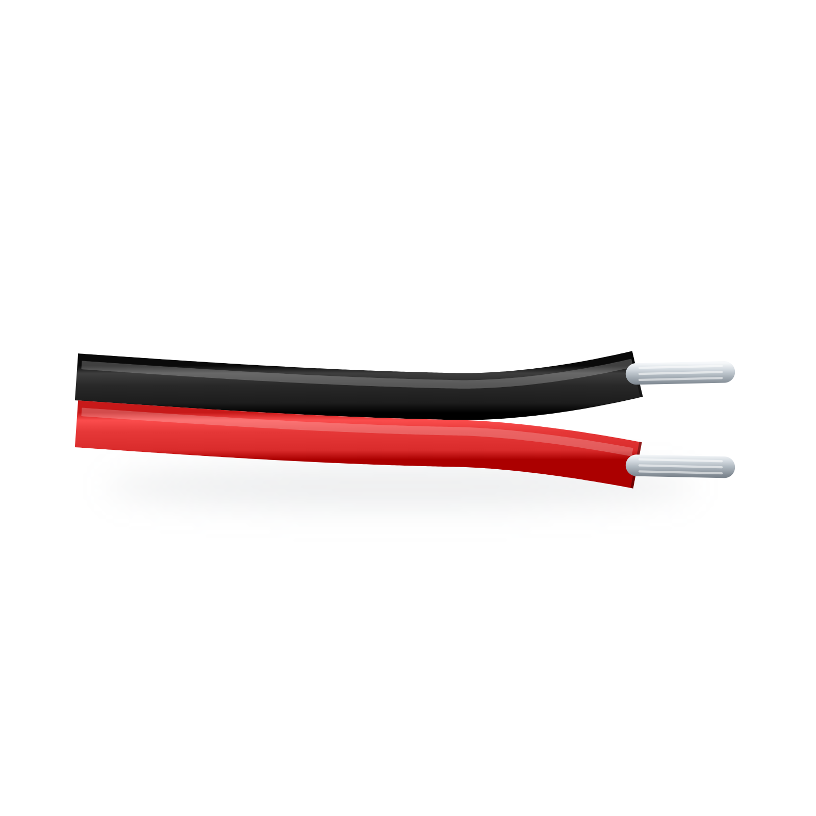 Illustration of 2-core 22AWG red and black cable for single colour LED strip