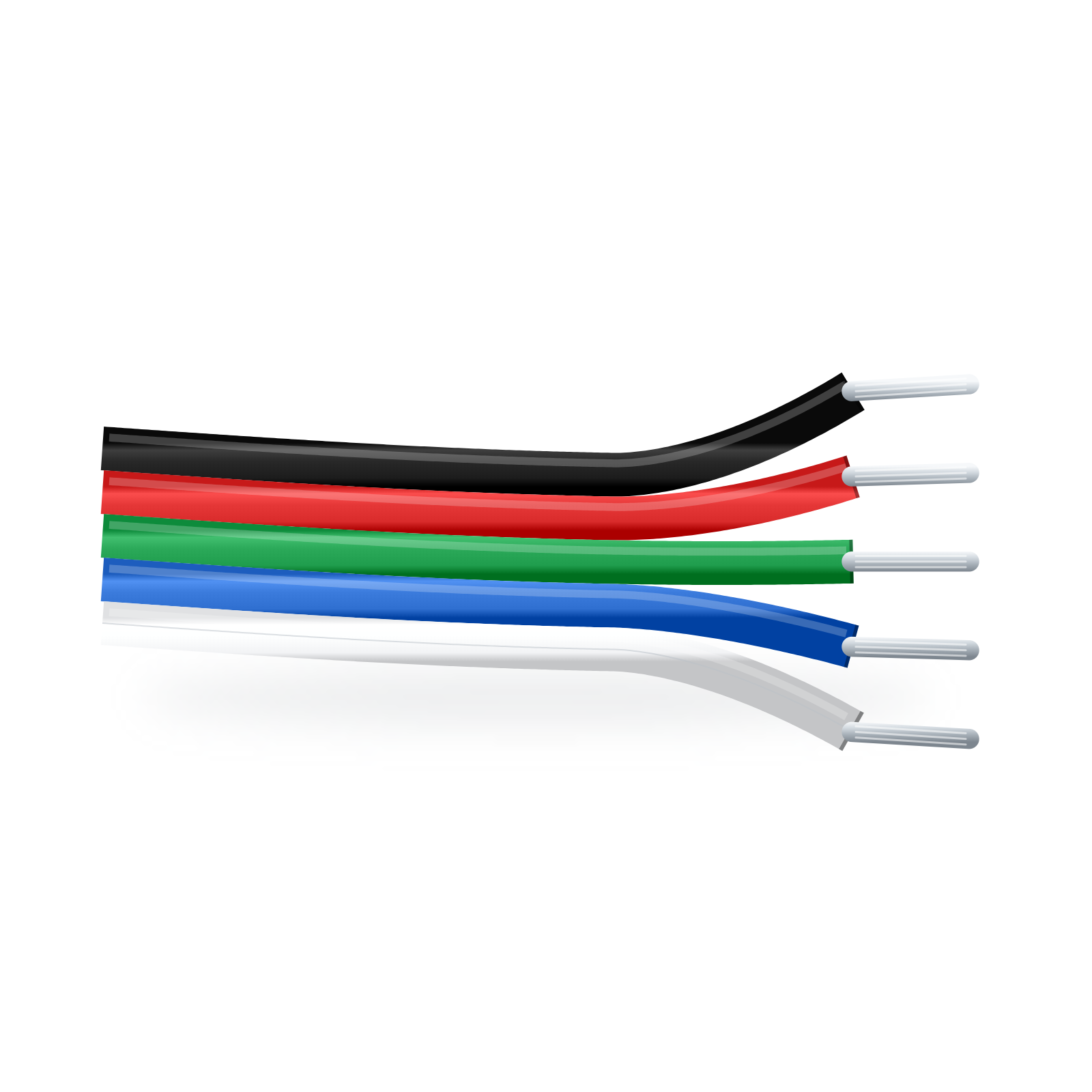 Illustration of 5-core 22AWG RGBW cable for RGBW LED strip